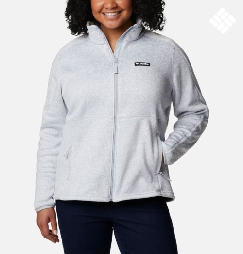 Columbia Genser Weather Full Zip Fleecejakker Dame Lyse Grå | Plus Size 41250C